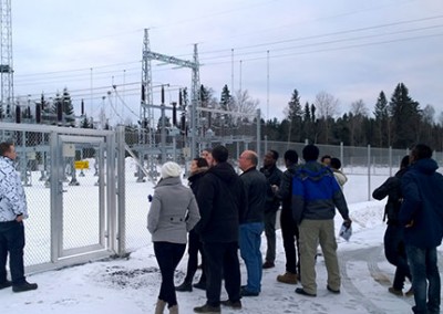 Hannu Erkkilä from VEO gave lectures on distributed energy production and was a guide in the wind power station in Vähäkyrö.